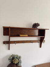 Load image into Gallery viewer, Vintage French wall shelf with hooks