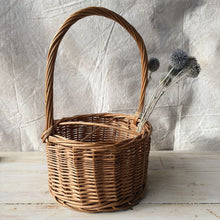 Load image into Gallery viewer, Vintage handwoven willow bottle basket
