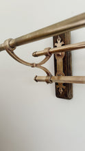 Load image into Gallery viewer, 1920s French brass art deco hat and coat rail or kitchen pot stand and rail