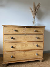 Load image into Gallery viewer, Antique Rustic Victorian pine chest of drawers