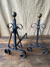 Load image into Gallery viewer, French Decorative cast iron Fire Dogs Andirons