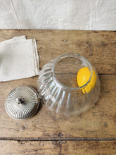 Load image into Gallery viewer, Antique fluted hand blown glass Art Deco bonbonnière biscuit jar