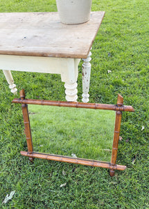 Antique French faux bamboo wall mirror
