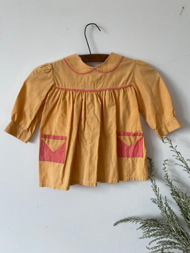 1980s French nursery school smock apron 2-3yrs