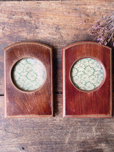 Load image into Gallery viewer, Vintage mid century walnut decorative frames with brass edge - pair