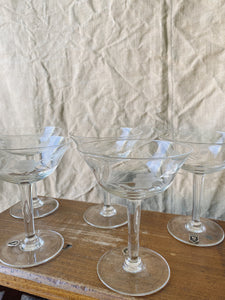 Vintage French 1930s cristal glasses by DOYEN Belgium