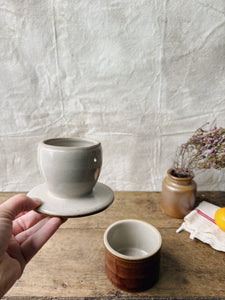 French stoneware Breton butter dish or water butter keeper