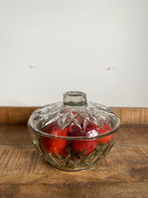 Load image into Gallery viewer, Vintage French 1950s pressed glass decorative jar bonbonniére