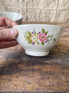 Pair Vintage French breakfast bowls