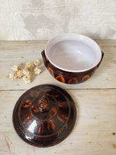 Load image into Gallery viewer, Vintage glazed brown earthenware soup tureen