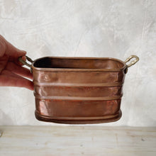 Load image into Gallery viewer, Small vintage copper plant holder