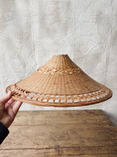 French 1970s straw light shade