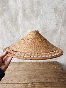 French 1970s straw light shade