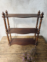Load image into Gallery viewer, Antique French 19th century turned wood wall shelf