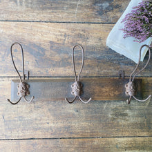 Load image into Gallery viewer, Vintage French hat and coat rack with wire hooks