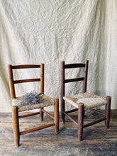 Load image into Gallery viewer, Vintage children’s straw chairs