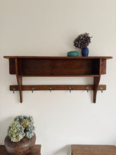 Load image into Gallery viewer, Vintage French wall shelf with hooks