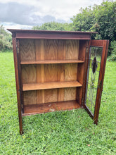 Load image into Gallery viewer, Vintage double door cabinet with lead light and stained glass