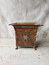 Load image into Gallery viewer, Vintage Indian metal Handpainted jardinière planters