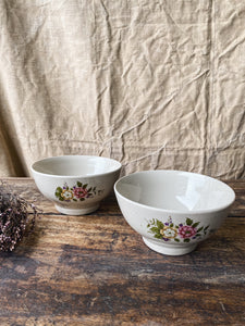 Pair Vintage French breakfast bowls