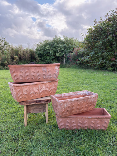 Made in Italy weathered terracotta jardinière planters