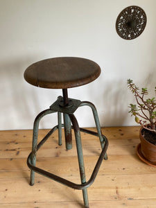 Vintage french factory stool