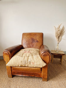Vintage French Leather Club armchair