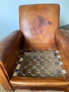 Vintage French Leather Club armchair
