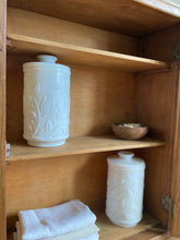 Load image into Gallery viewer, Milk glass apothecary jars, Pair of