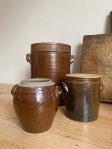 Antique French stoneware pots