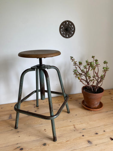 Vintage french factory stool