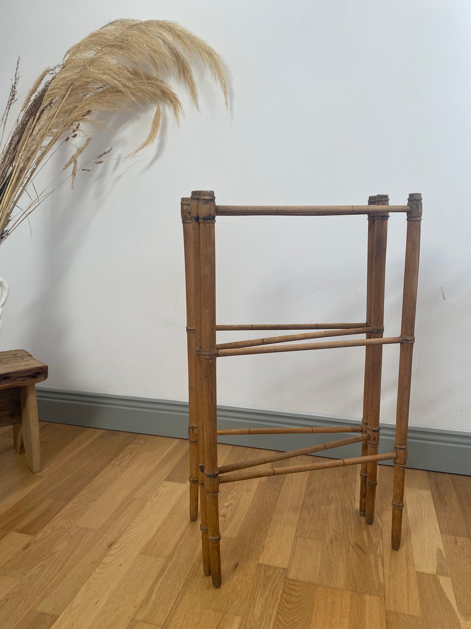 Vintage bamboo clothes horse Scenes Stories