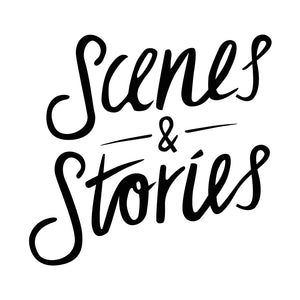 Scenes and Stories icon, black on white background