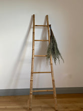 Load image into Gallery viewer, Vintage bamboo ladder towel rail