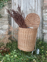 Load image into Gallery viewer, Vintage French wicker shopping trolley “caddie”