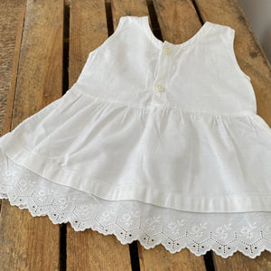 Vintage french cotton broderie dress newborn