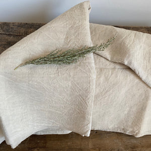 Antique French raw unbleached linen sheets 220x260cm
