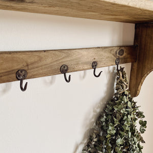 Rustic hook shelf