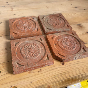 Terracotta tiles - set of 4