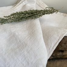 Load image into Gallery viewer, Antique Hemp chalk white sheet with A+D embroidered initials 200x270cm