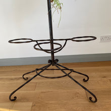 Load image into Gallery viewer, Vintage hand forged wrought iron plant stand