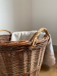 Vintage large wicker basket