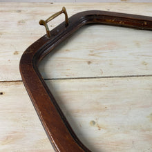 Load image into Gallery viewer, Large early 20th century hardwood, brass and glass butler tray