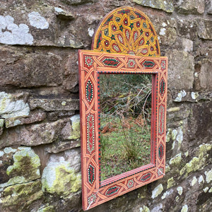 Hand painted wooden mirror