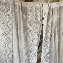 Load image into Gallery viewer, Vintage white lace curtain panels - Pair