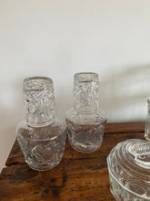 Load image into Gallery viewer, Pair of Vintage French bedside carafes with glass