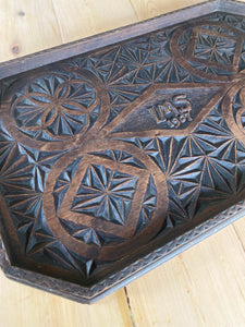 Hardwood carved tray