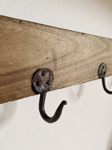 Rustic hook shelf