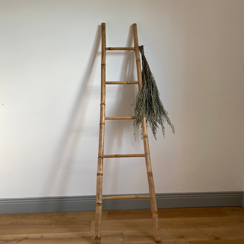 Vintage bamboo ladder towel rail