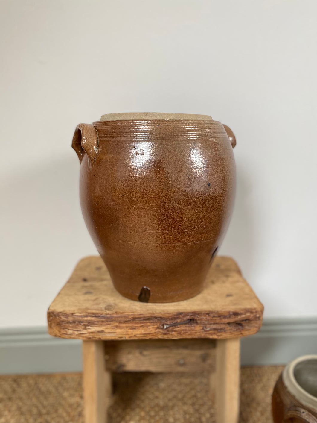 Antique French sandstone preserving jars